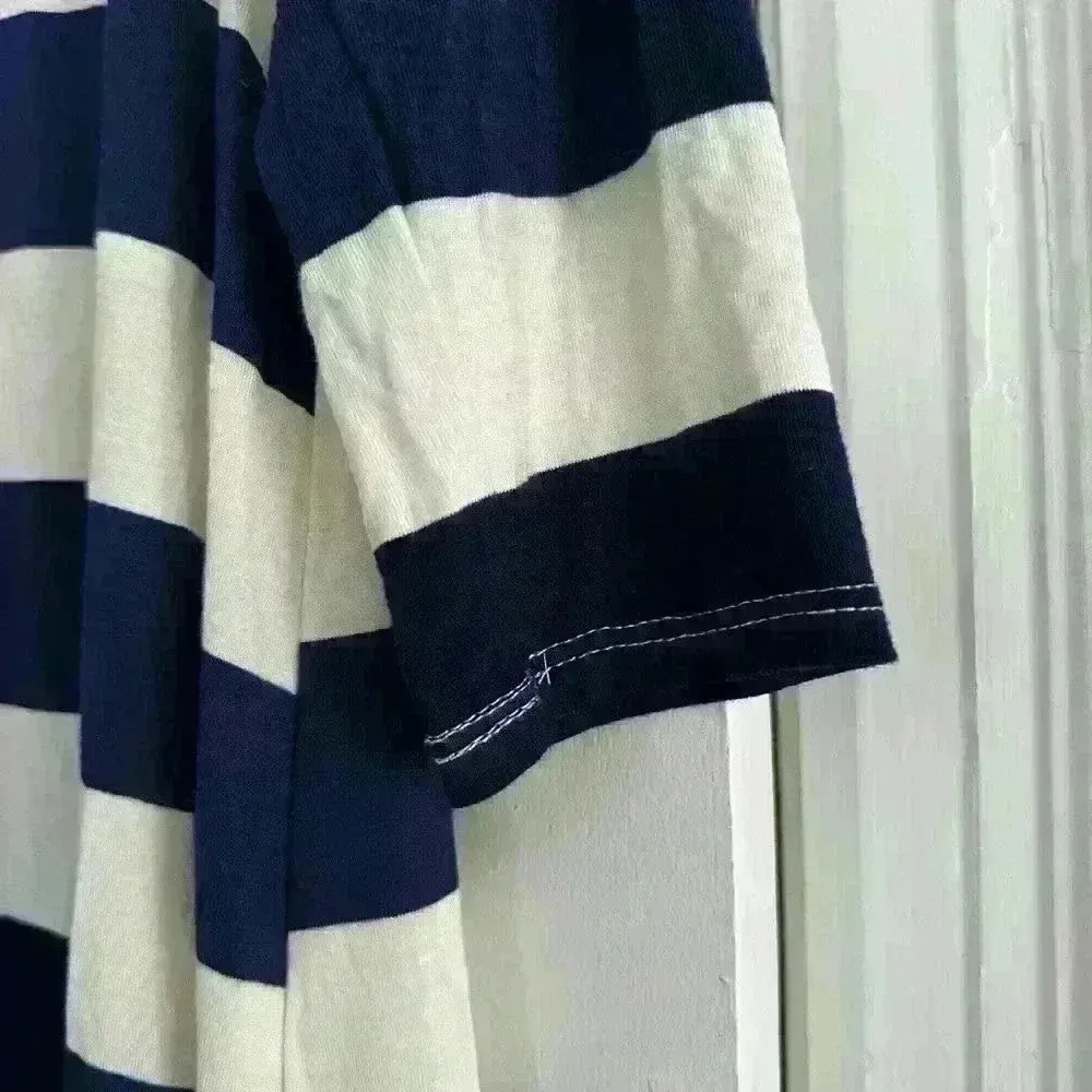 12pm by Mon Ami Womens Quarter Sleeve Striped Dress Bow Tie Back. Americana. M. Blue Size M - Image 4