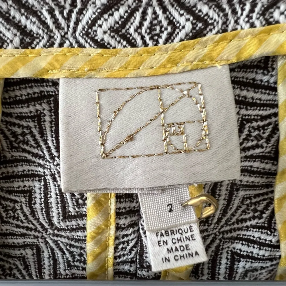 Anthropologie Coquille Eyes for You Cropped Cotton Blend Jacket Blazer Sz 2 EUC - Image 5