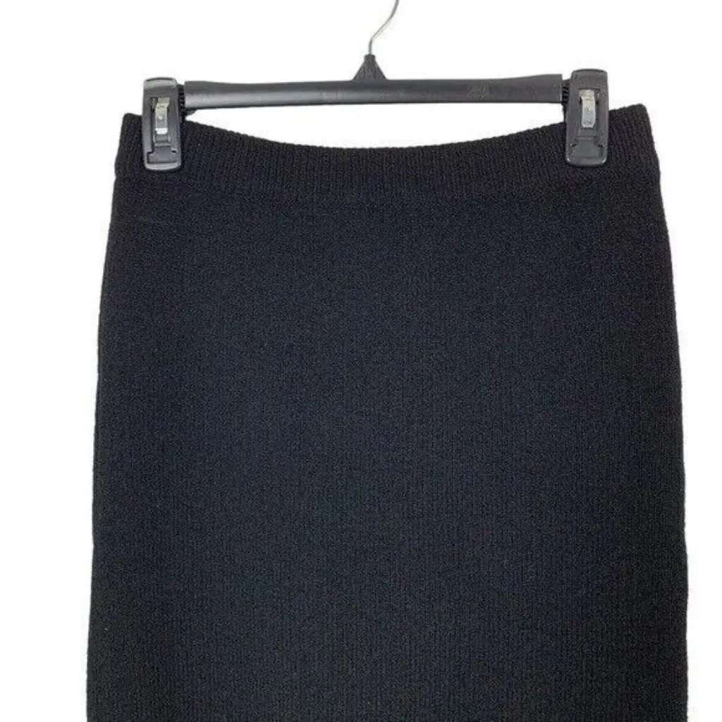 Ann Wi Black Knit Pencil Skirt Vintage Classic Minimalist‎ Stretch Small - Image 2