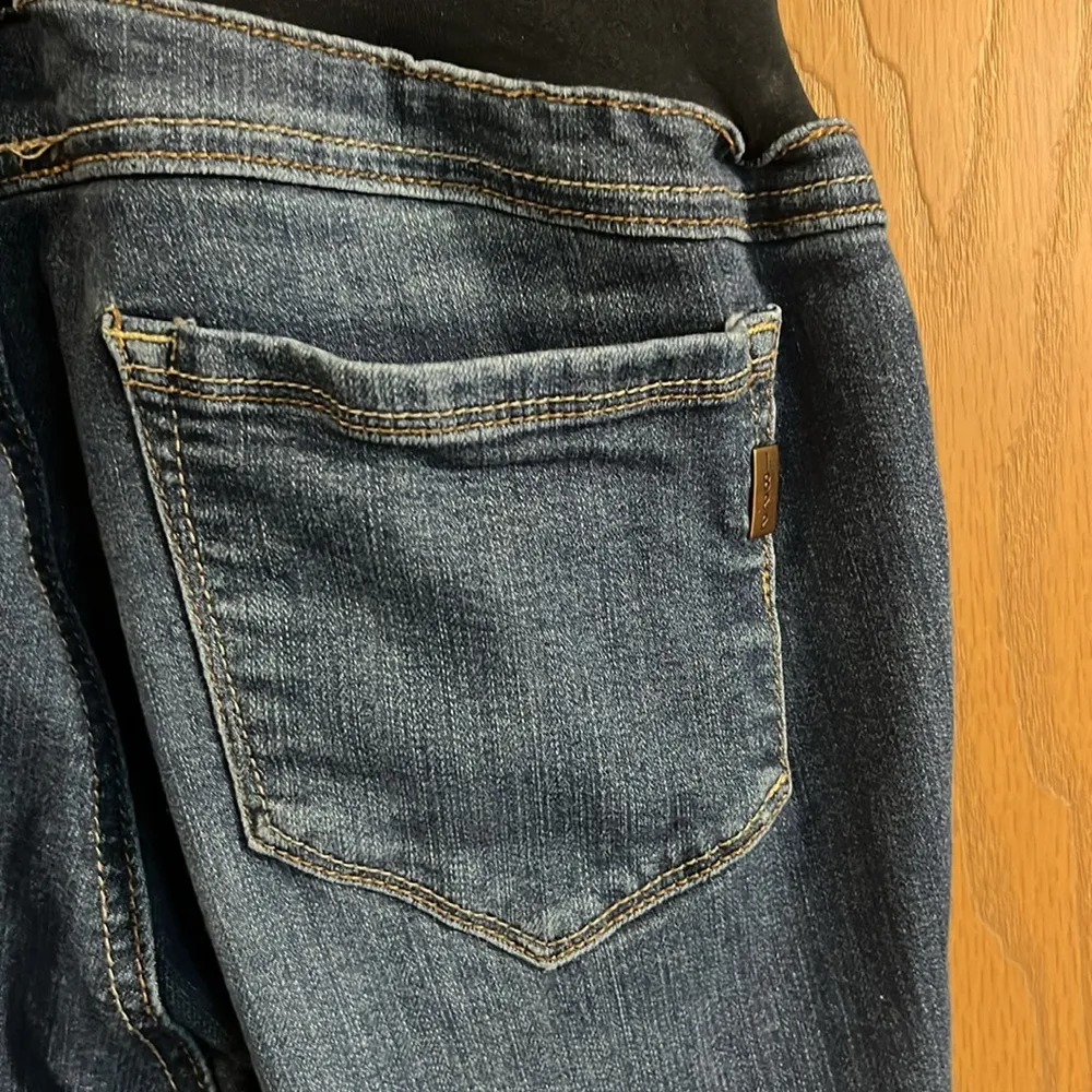 1822 Butter Maternity Over the Belly Maternity Ankle Skinny Jeans Darkwash Marco - Image 5