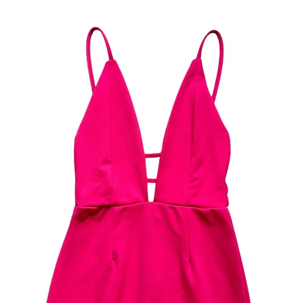 🔃Missguided Pink Front Plunge Mini Dress - Image 3