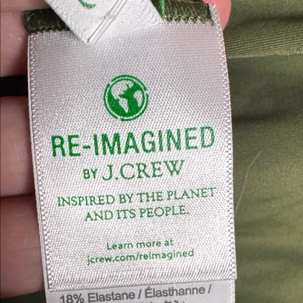 NWT J.Crew Re-Imagined Cypress Green Ruched High-Rise Bikini Bottom Size 2X - Image 6