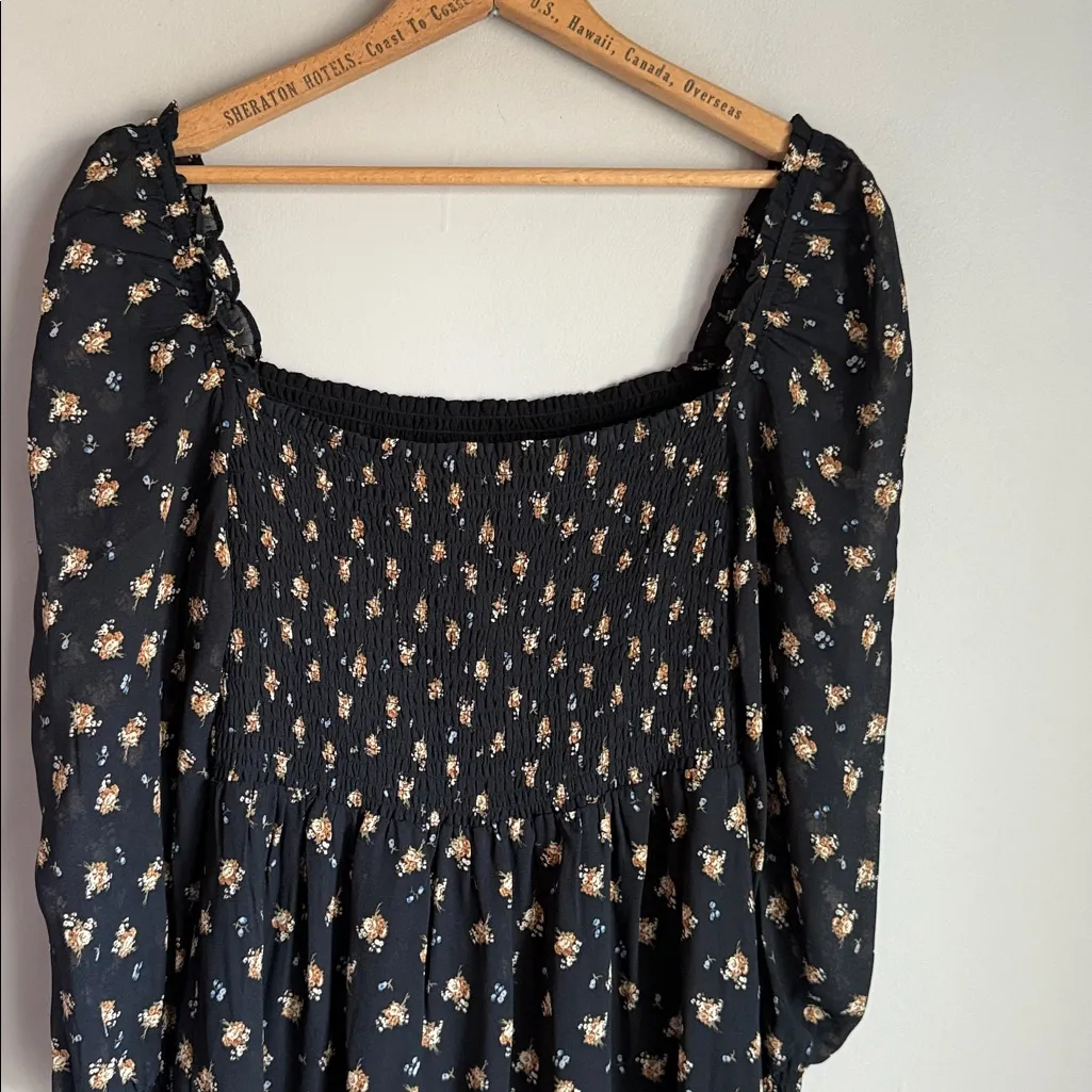 MAJE Rithik Smocked Floral Print Dress - Image 7