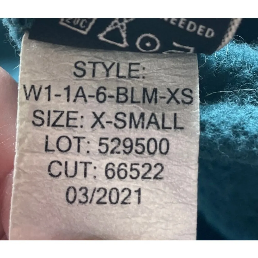 American Giant Sweatshirt Womens XS Green Blue Moto Full Zip Heavyweight Classic - Image 4