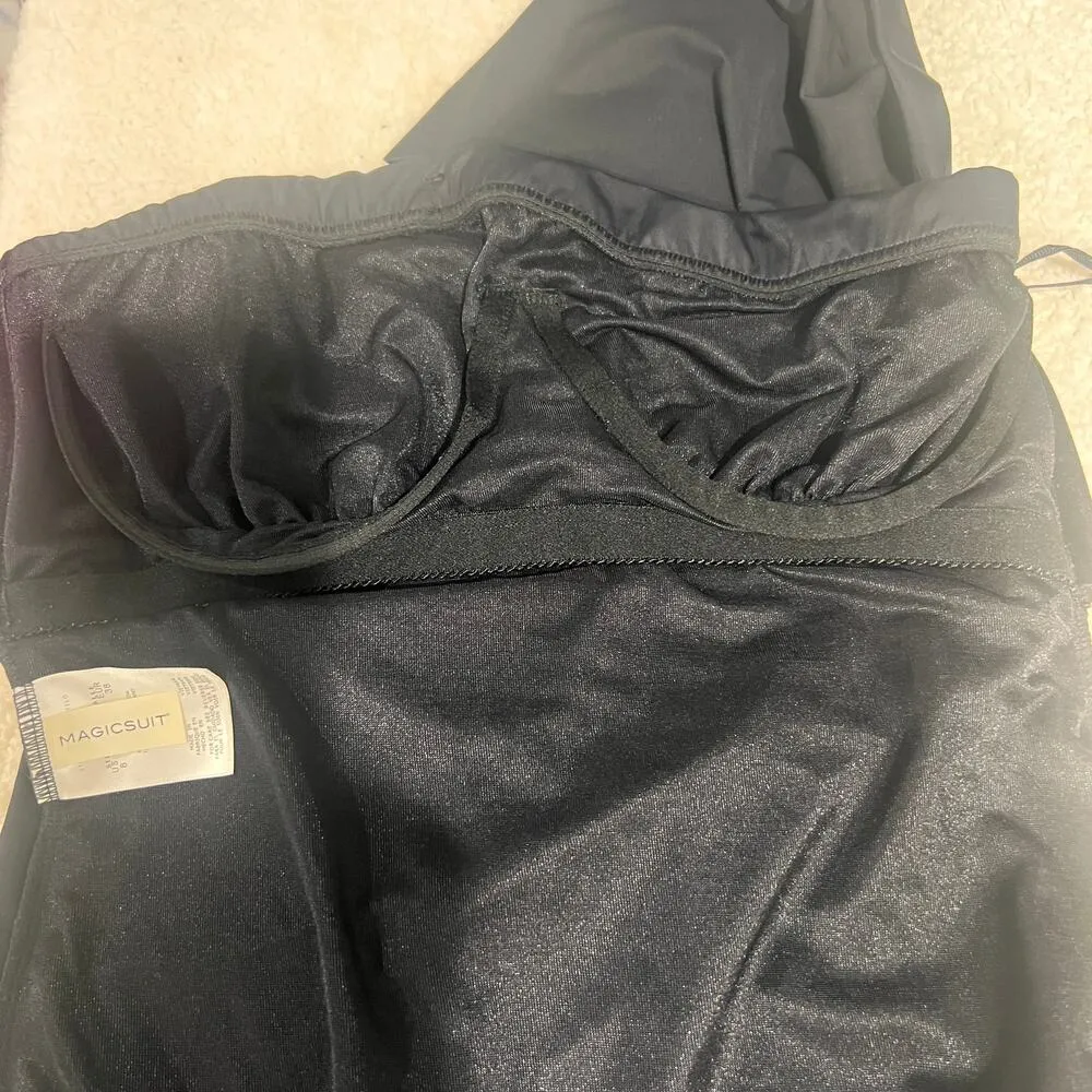 NWOT MagicSuit Mirage Goddess One Shoulder Underwire Bra One Piece Sz 8 Black - Image 5