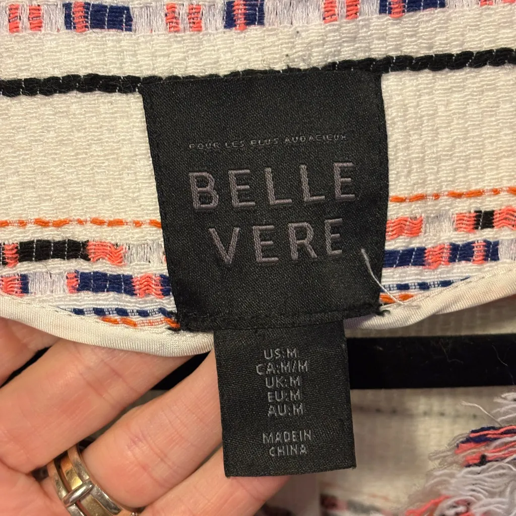 [Anthro] Belle Vere Tweed Fringe Open Blazer Sz M NWOT - Image 3