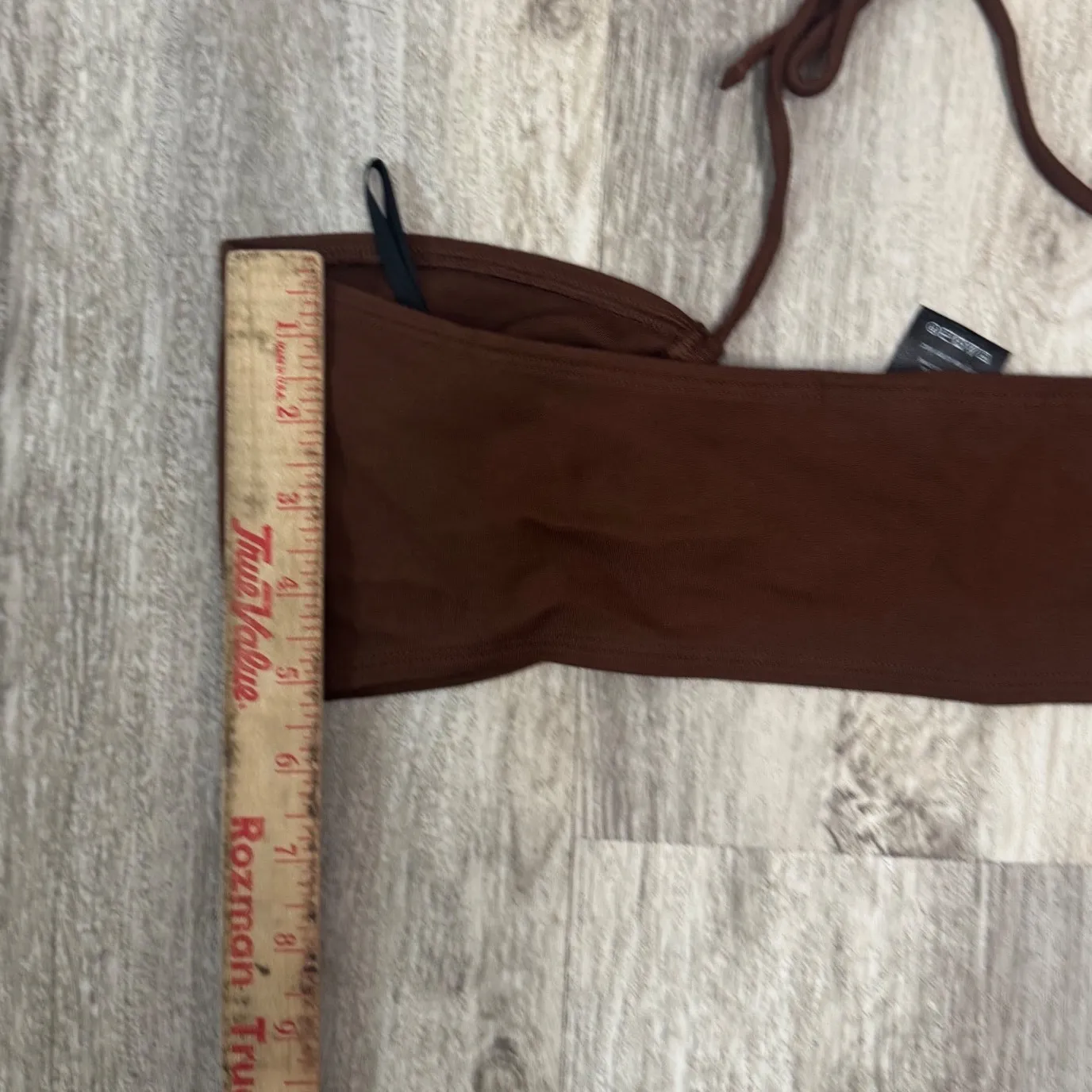 SUNDAY BEST Paddock Top Brown Ruched Halter Top Size S Bandeau Style - Image 5