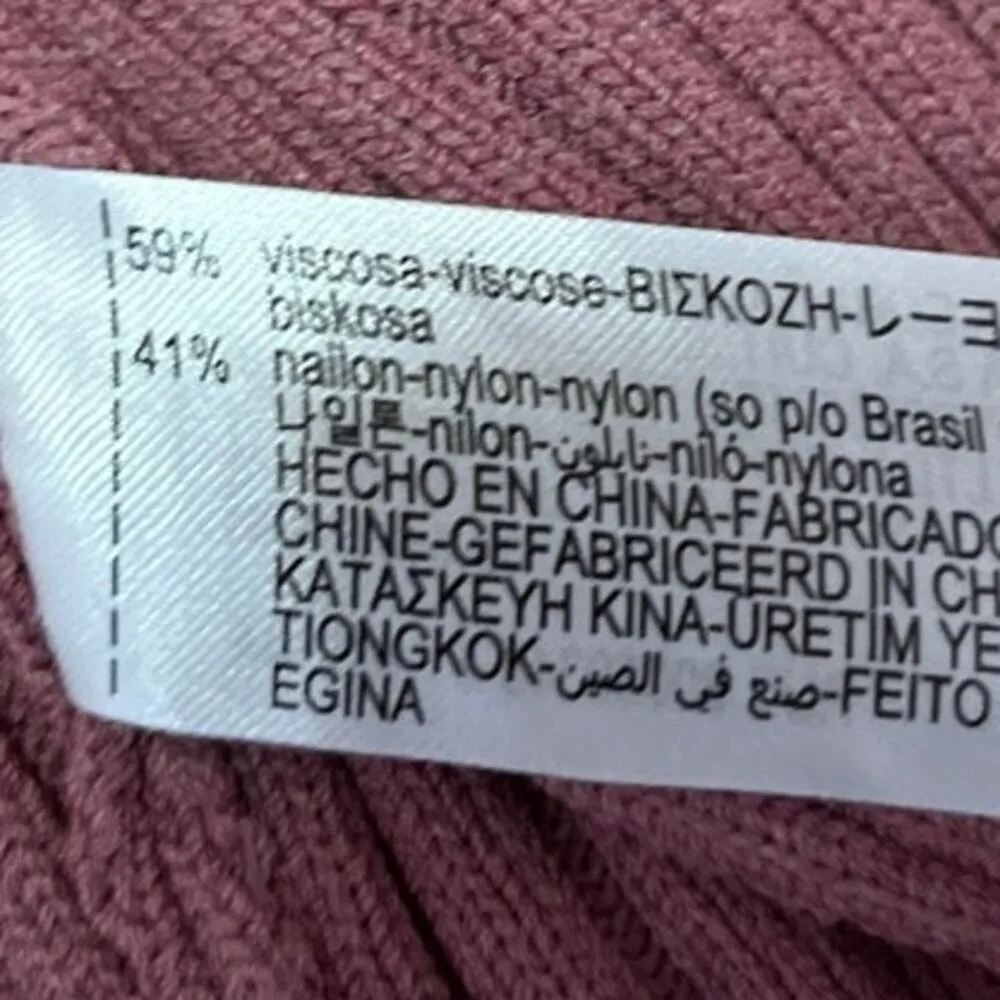 Zara Mauve Brown Ribbed Knit Tie Front Long Sleeve Crop Cardigan Sweater Top S - Image 5