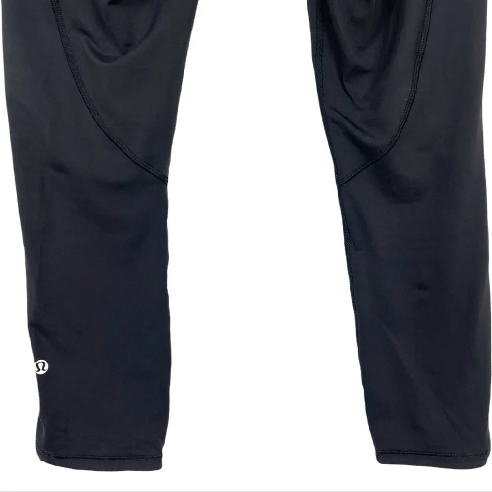 Lululemon Can't Stop Crop High Rise Runners Leggings Black / Slalom Stripe 8 - Image 9