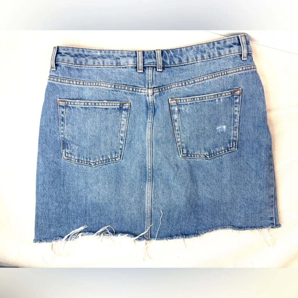 Topshop 16 Blue Denim Jeans Mini Skirt - Plus - Image 2