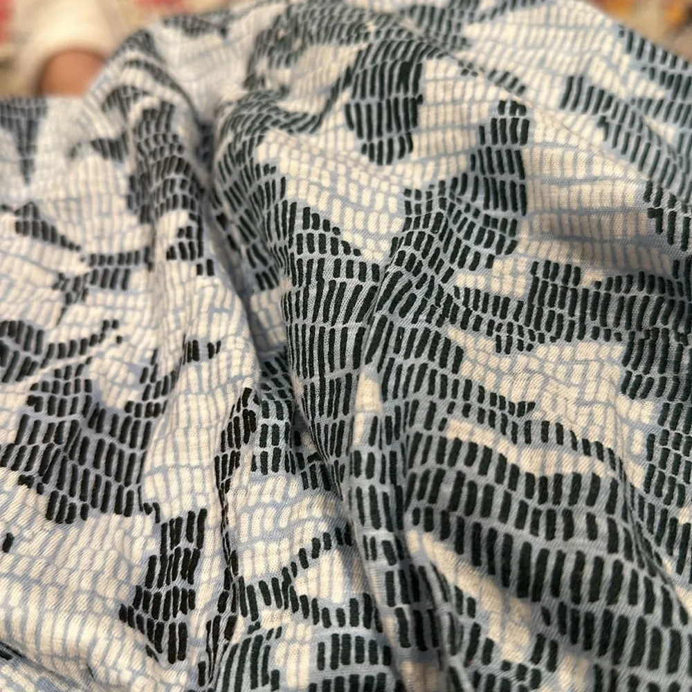 PROENZA SCHOULER BARNEYS NEW YORK MIA COTTON LONG SLEEVE BLUE WHITE PRINT TSHIRT - Image 4