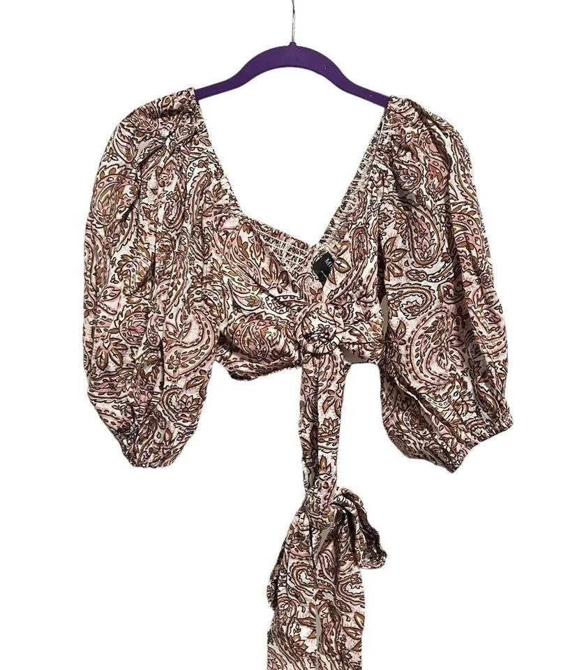 Revolve x Mink Pink Jedda Crop Blouse in Paisley, New with Tags - Image 4