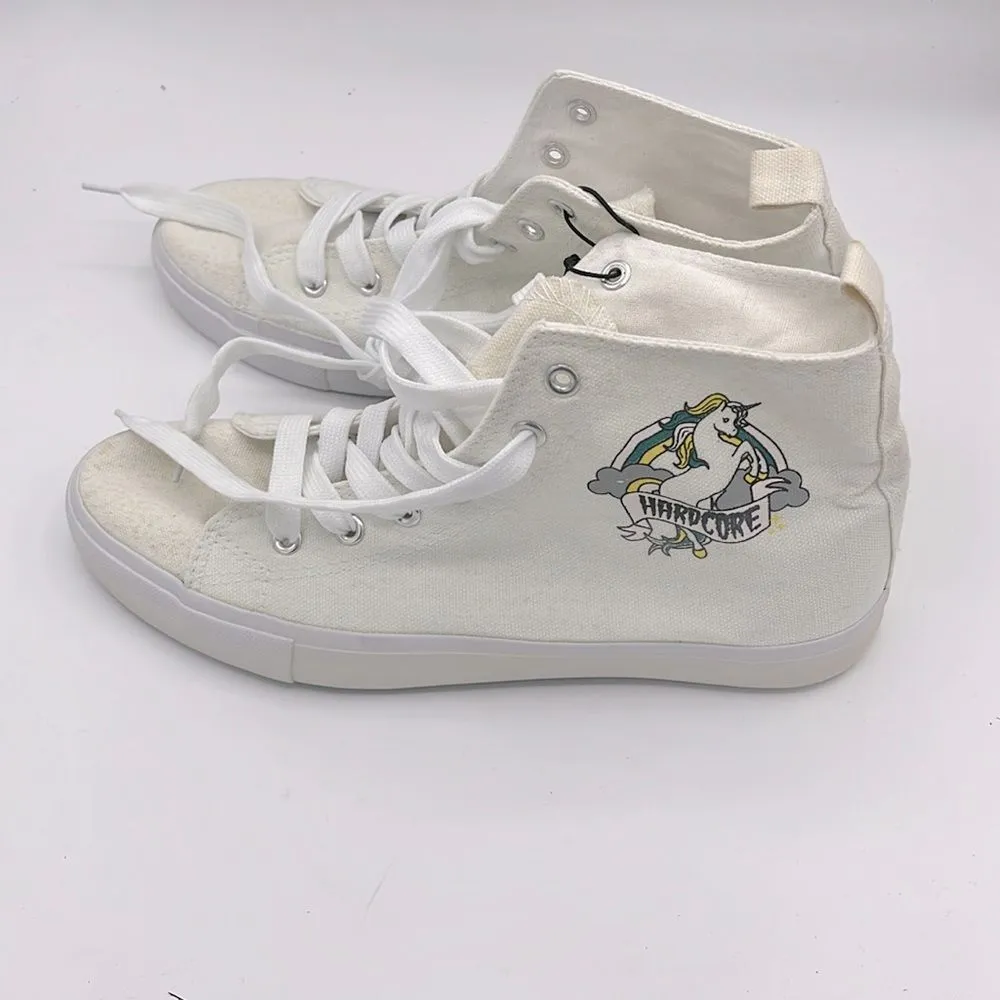 Hot Topic hardcore unicorn speckled white high top sneaker - Image 2
