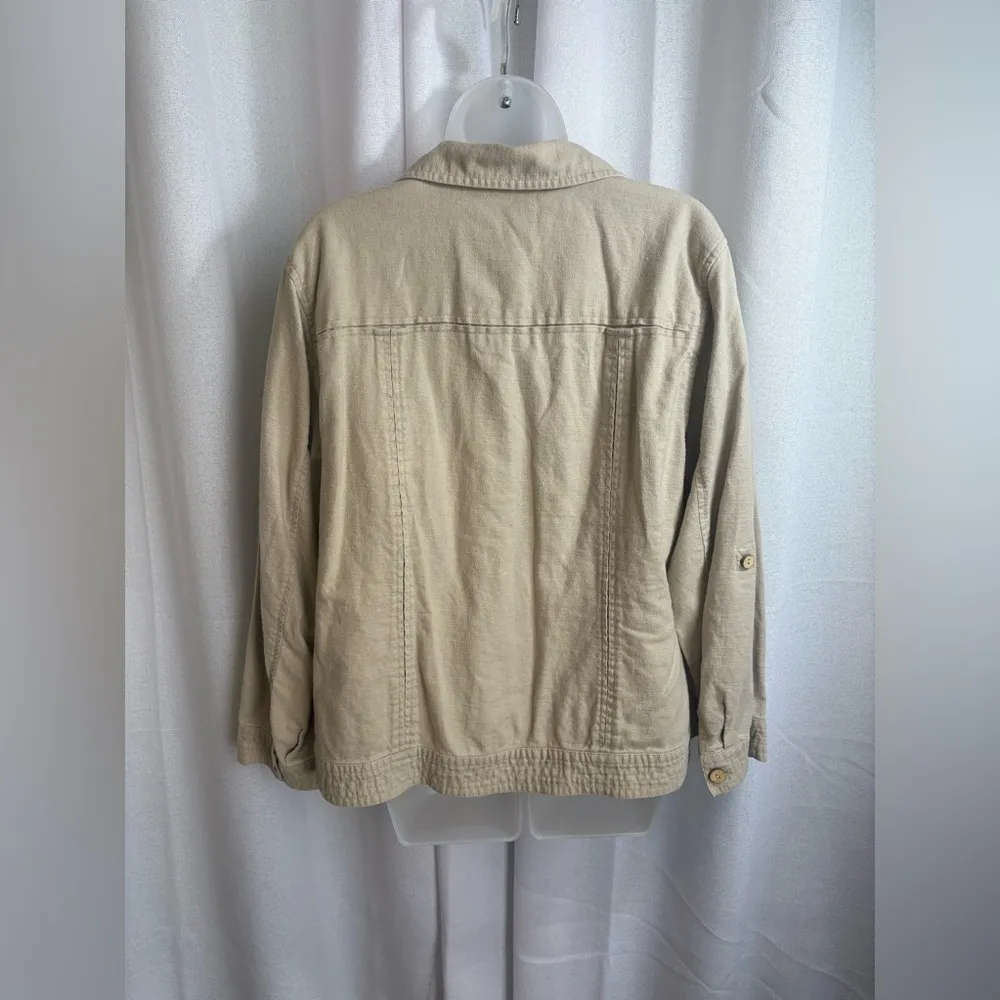 Sigrid Olsen‎ Linen Chore Jacket Size 14 0350 - Image 5