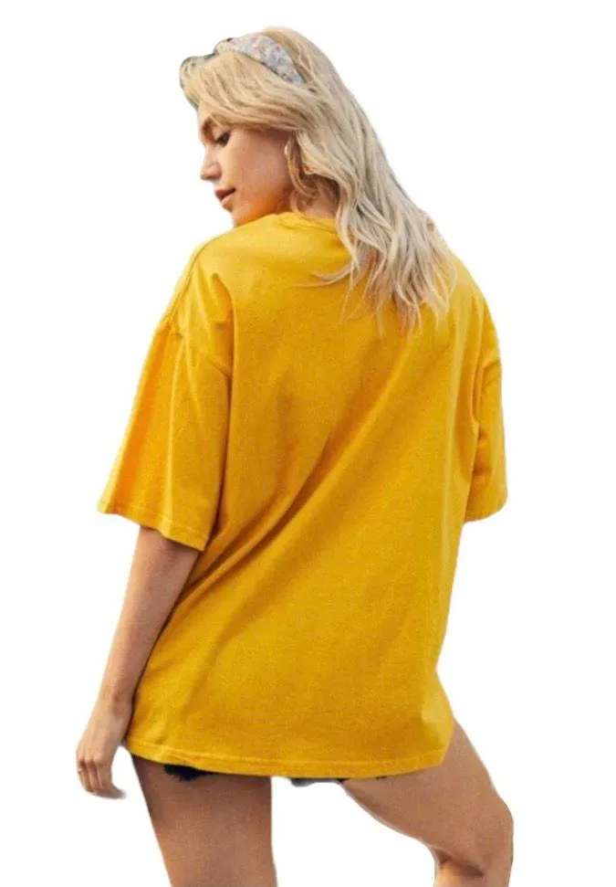 Adrienne Vittadini Vintage retro 90s Woman bright yellow banana oversized tee t-shirt  - Image 2