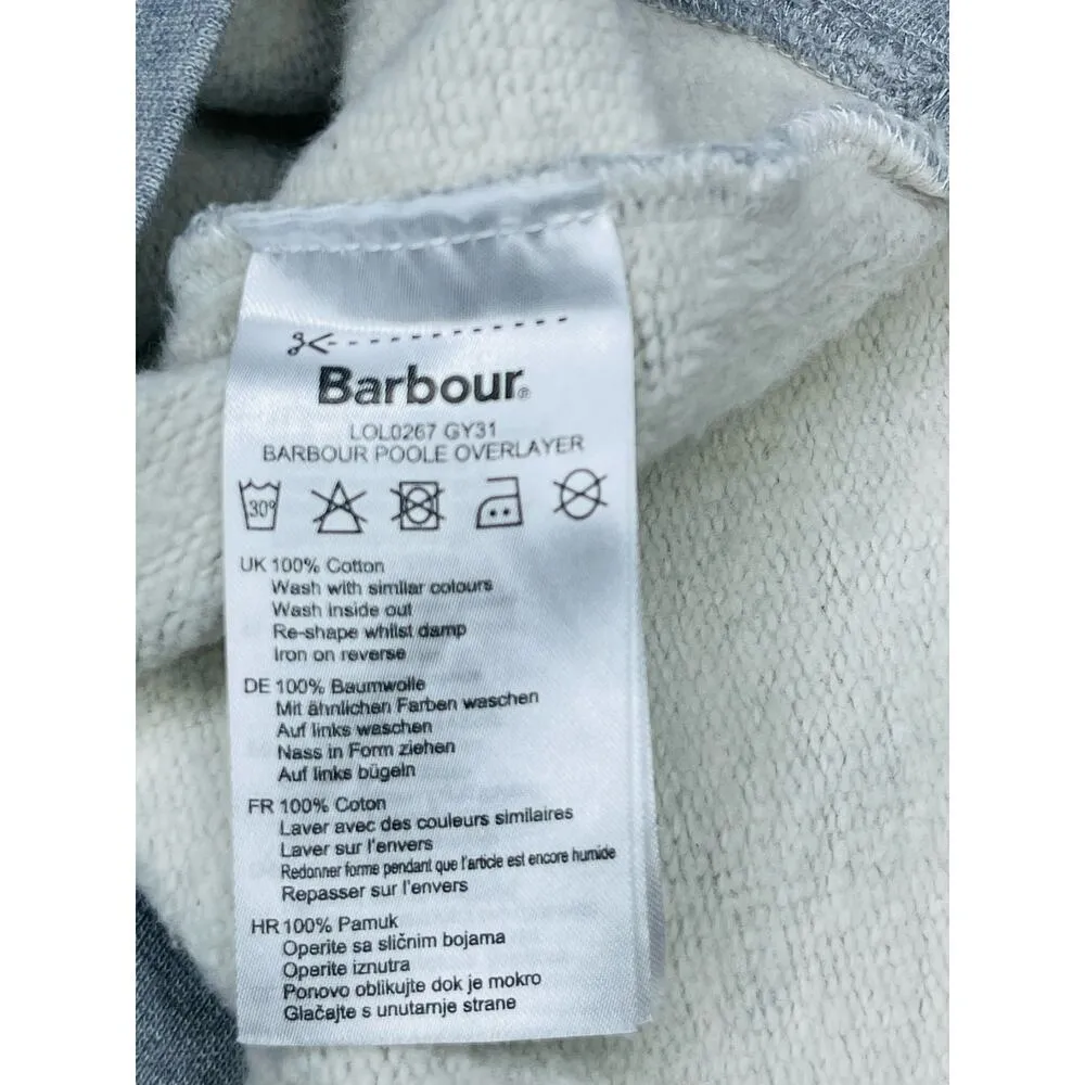 Barbour Poole Overlayer crewneck sweatshirt light gray size 10 NWT - Image 7