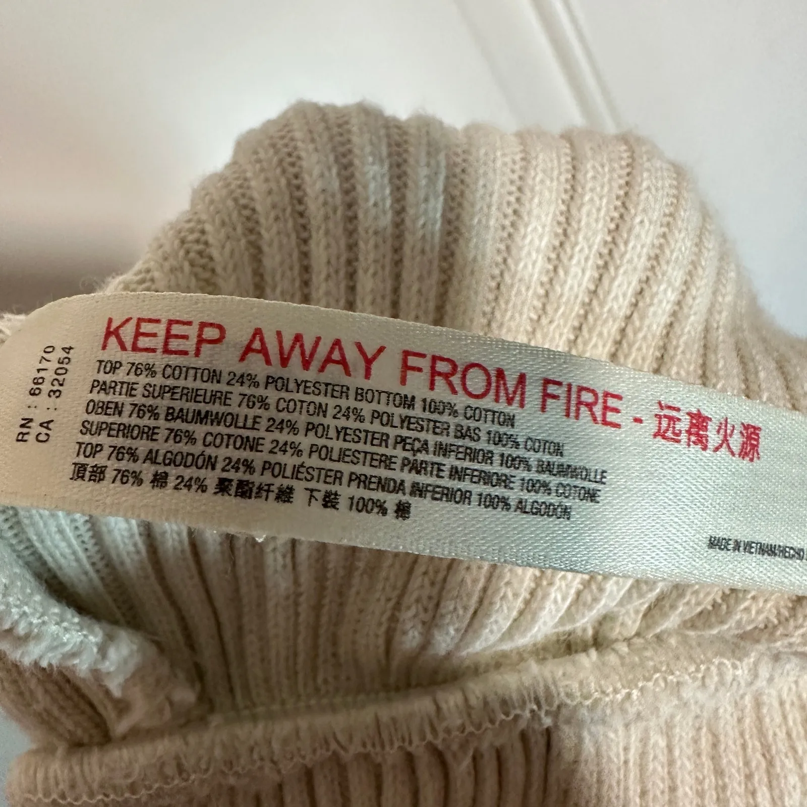 Free People Beach Ribbed High Waisted Jogger Pants Cream Heavy Weight Neutral XS - Image 4