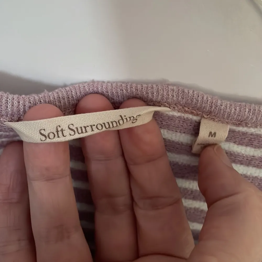 Soft Surroundings Striped Tunic Button Detail Medium - Image 4