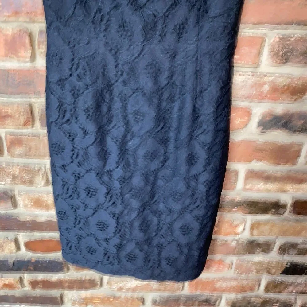 Cynthia Steffe Black Floral Lace Sleeveless Mini Sheath Dress Women's Size 0 - Image 3