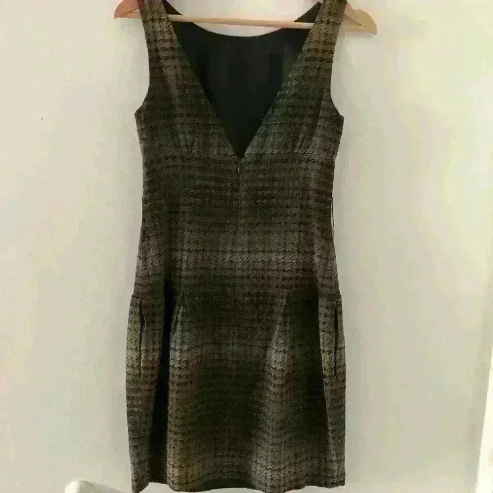 Thread Social Brown Plaid Mini Sleeveless Dress - Image 3