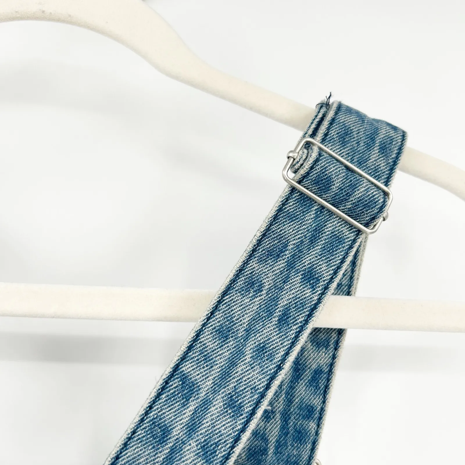 Signatures Womens Work Distressed Denim Jean Straight Leg Overalls Size L Blue‎ Blue - Image 9