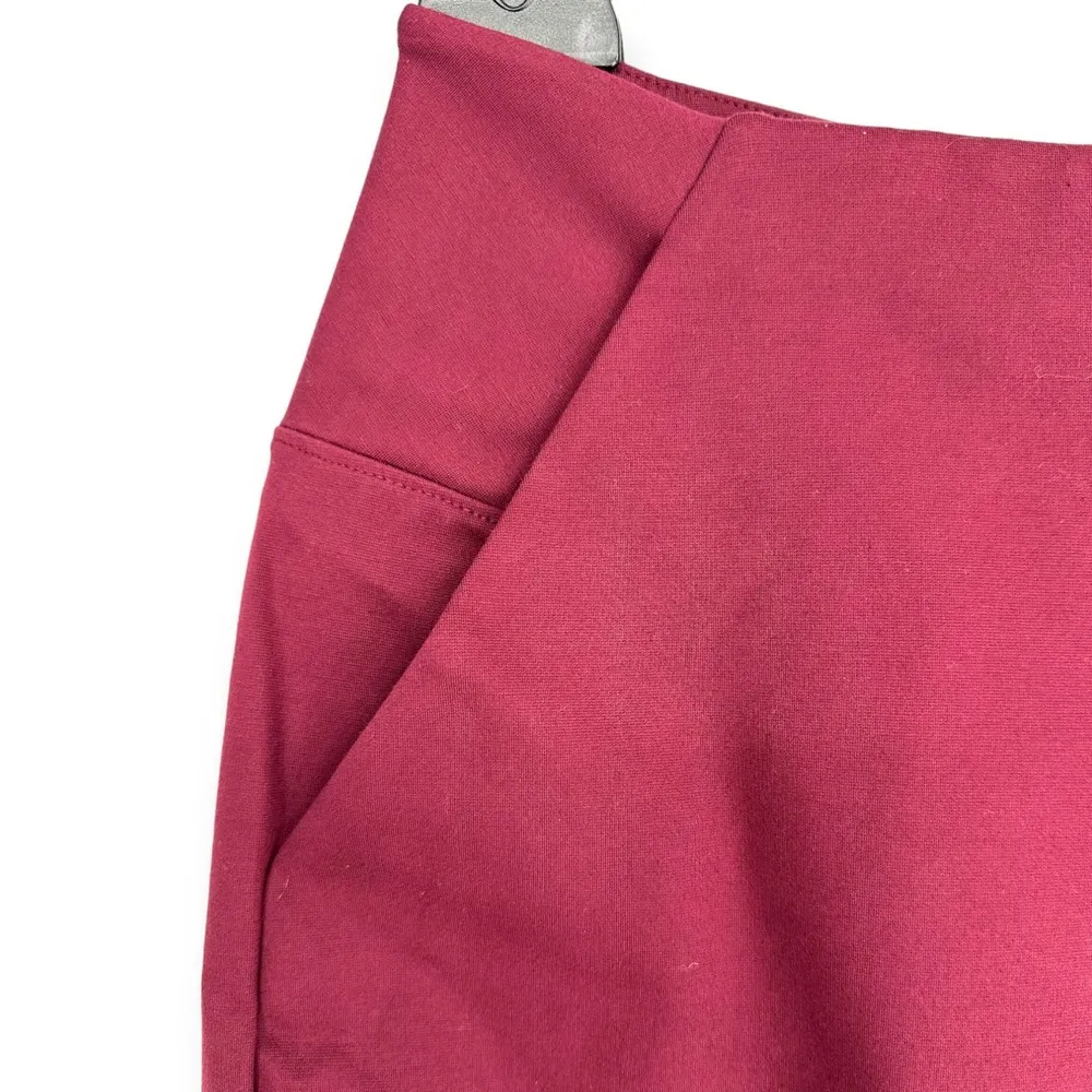 Halogen | NWT | XXL | Burgundy Field Ponte-Knit Stretchy Pull-On Pencil Skirt - Image 5