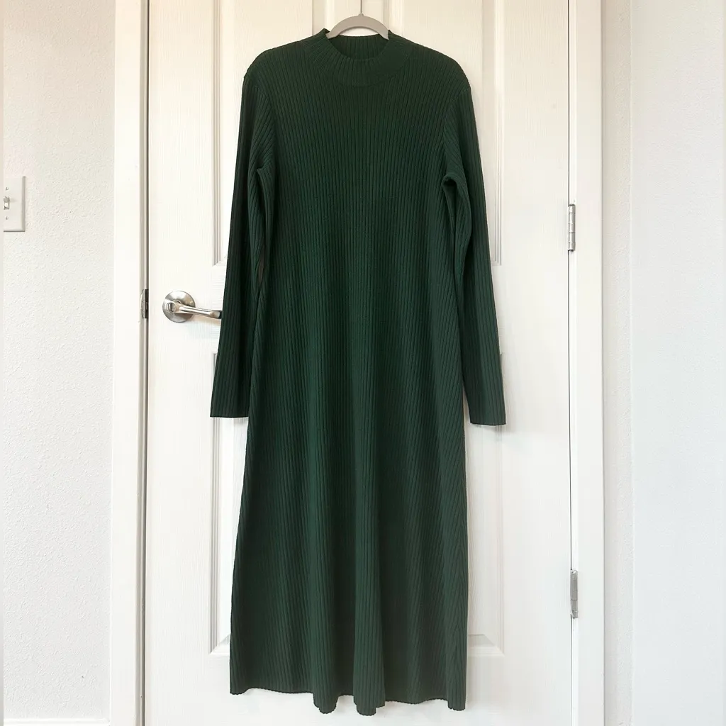 Tuckernuck Hyacinth House Conrad Midi Long Sleeve Sweater Dress in Cypress Green Size XXL - Image 4