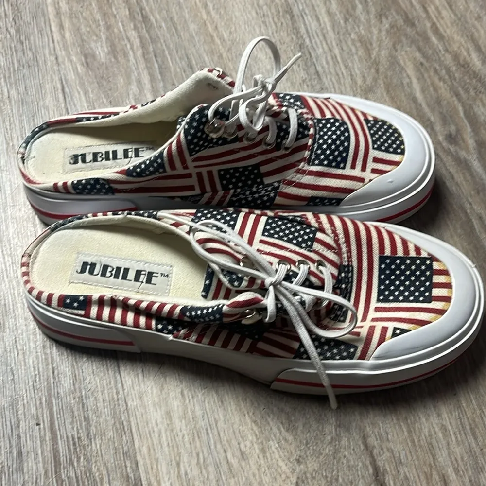 Jubilee USA Flag Shoes Size 7 Medium Red - Image 3
