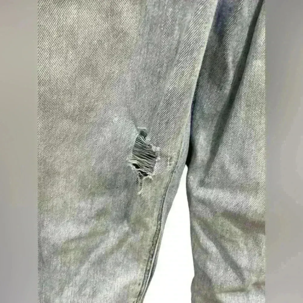 American Eagle Outfitters Blue‎ Jean Mom Overalls Woman Sz 2 Short Light Wash - Image 3