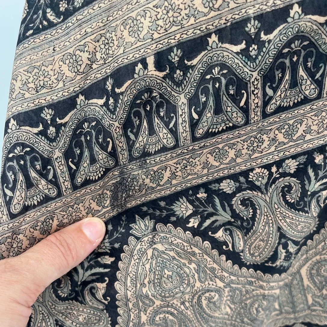 Silk Blend Ethnic Reversible Wrap Skirt OS Festival Hippie Patchwork Boho Y2K - Image 8