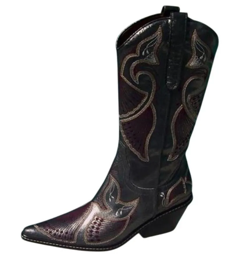 Donald Pliner Western Black Metallic Leather Intricate Stitch Boot New $750 NWT Size 6 - Image 5