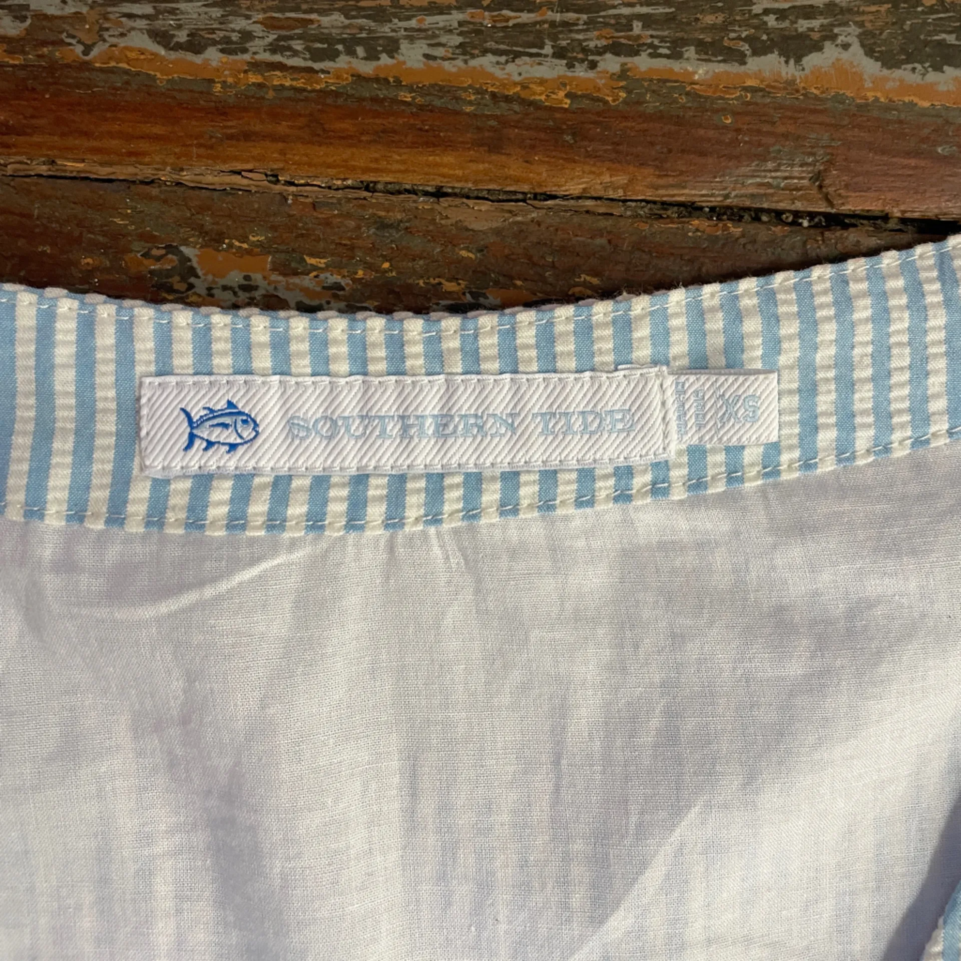 Southern Tide Evelyn Seersucker Tiered Blue & White Cotton Dress - Sz XS 💚🎀 - Image 12