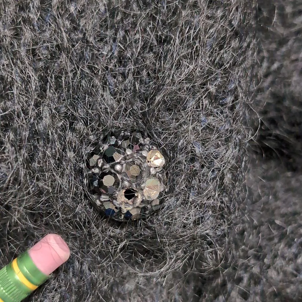 Jennifer Reed Vintage VTG Black Hand Knitted Cardigan Mohair Acrylic Size M Size M - Image 7