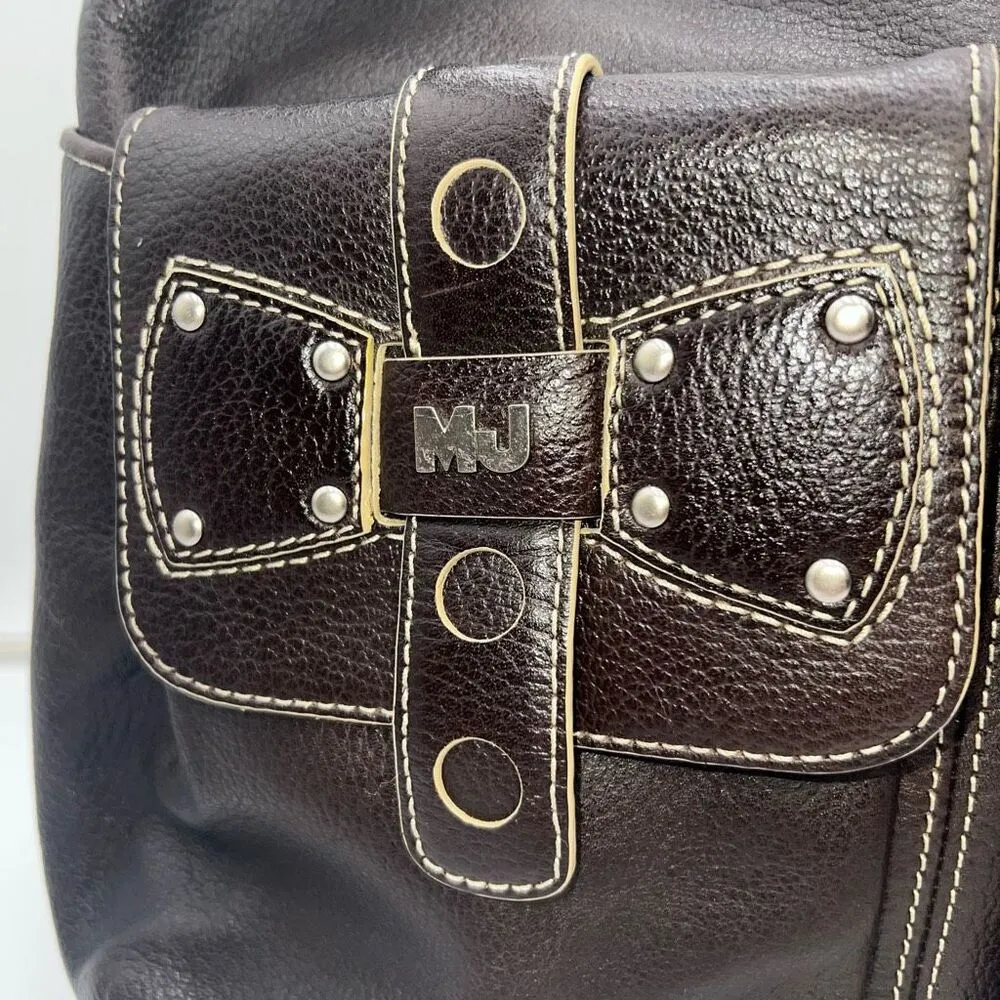 Marc Jacobs Vintage Thick Leather Hobo Bag With Bows And Psychedelic Interior - Image 3