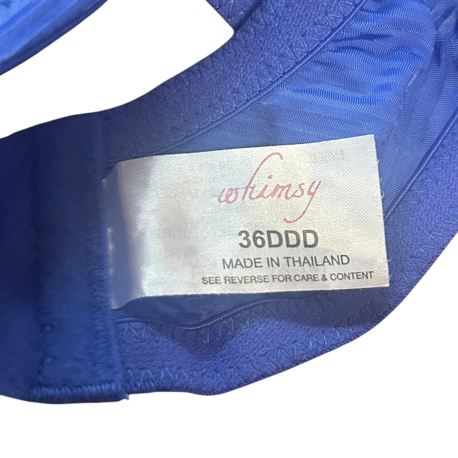 Whimsy Blue Floral‎ Lace Underwire Adjustable Strap Full Coverage Bra 36DDD - Image 5