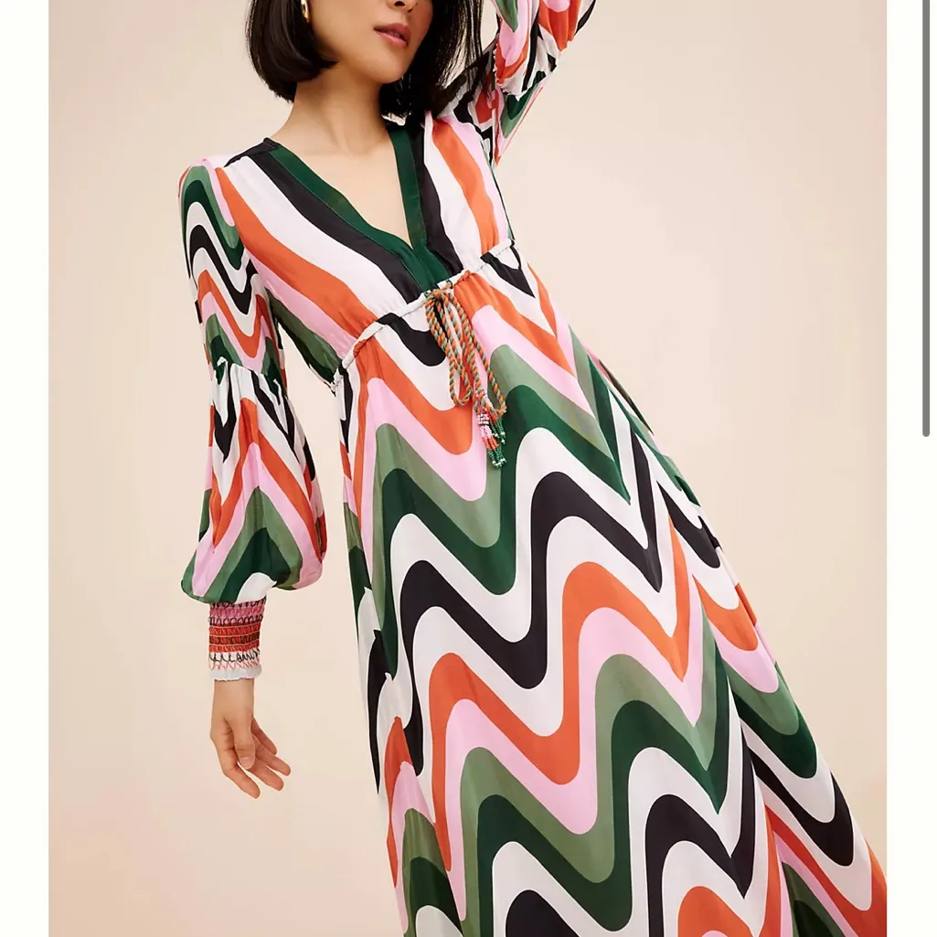 FARM Rio Wave Gradient V Neck Maxi Dress - Image 3