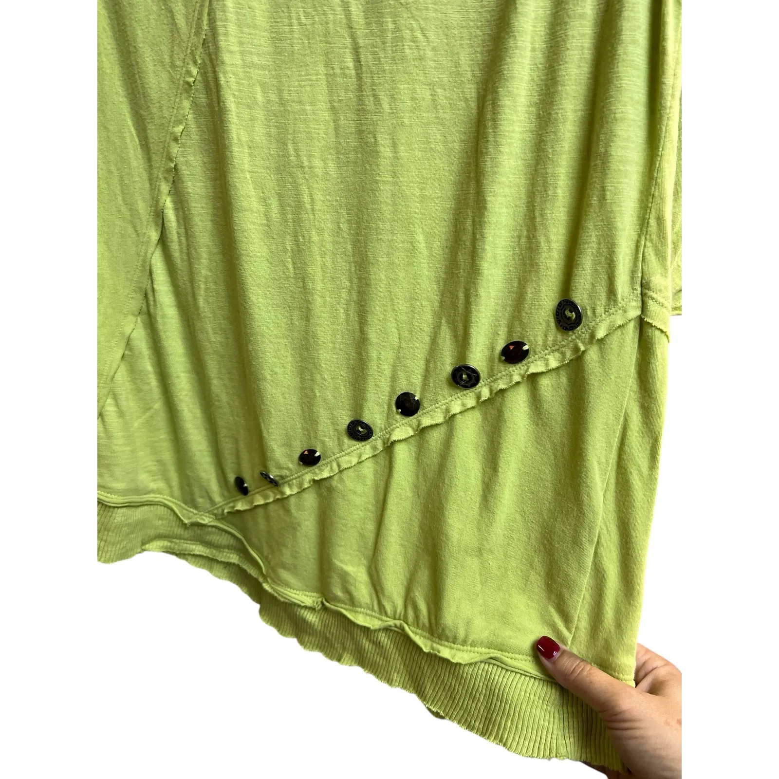 Soft Surroundings Green Cowl Neck Top Tunic Medium - Image 4