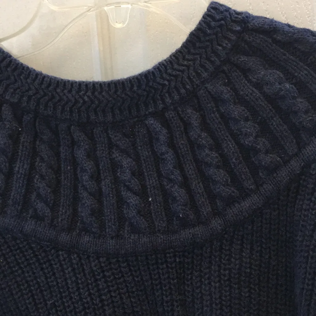 Karen Scott FINAL MARKDOWN  navy bibbed sweater medium - Image 3