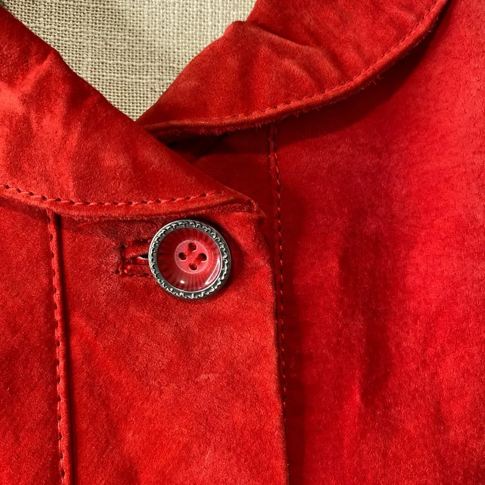 Christopher & Banks Vintage  red suede leather jacket large - Image 6