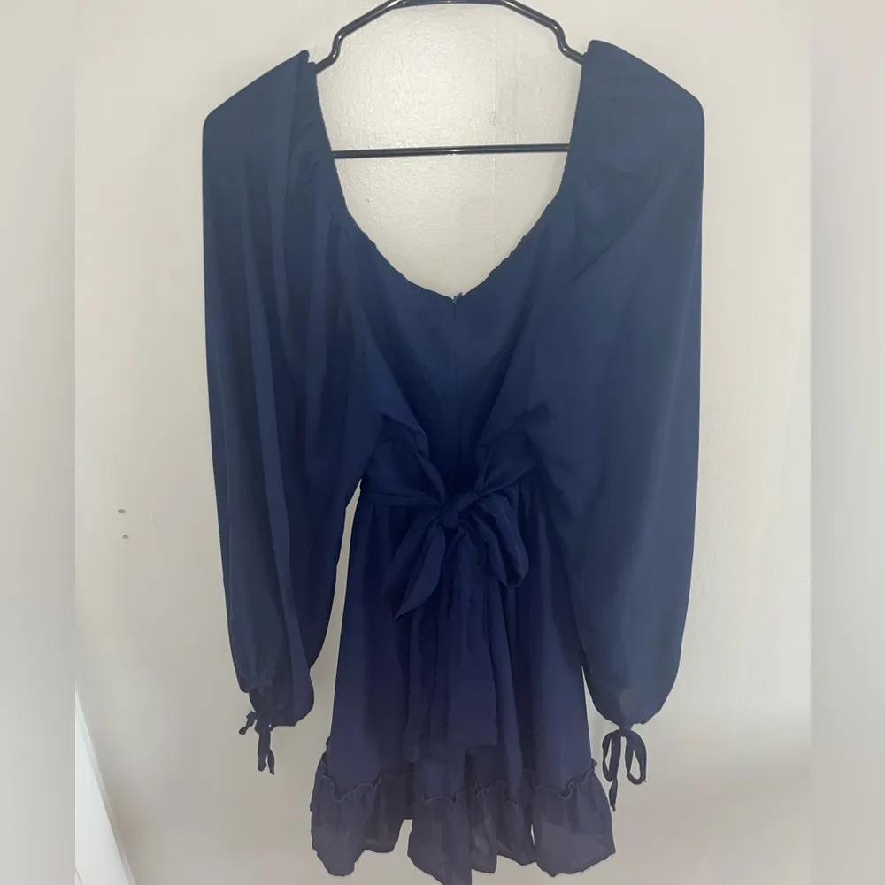 Amazon Navy Blue Long Sleeve Dress Wedding Guest - Image 3