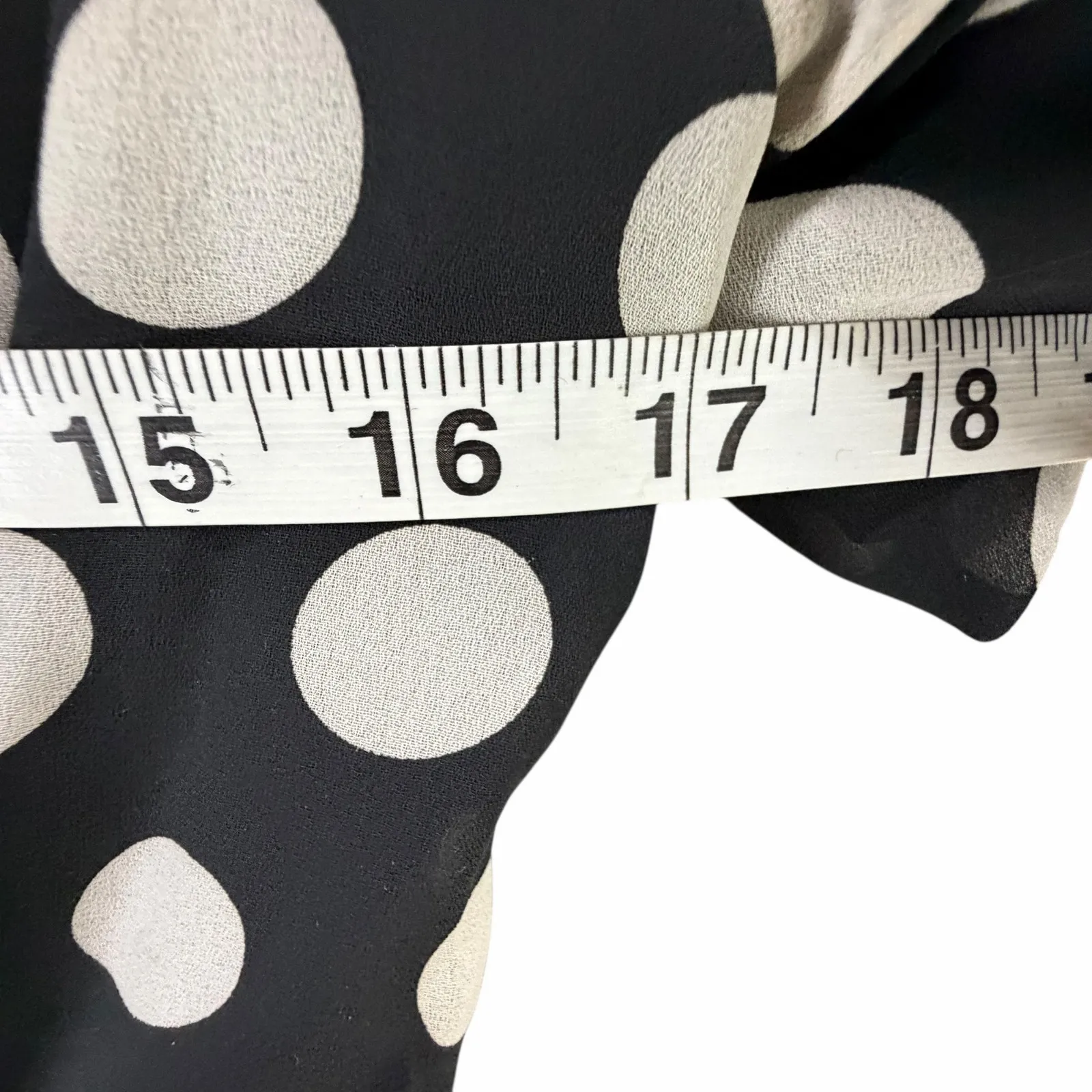 Vintage 80s Liz Roberts Wrap Dress Womens 8 Black White Polka Dots Classic Retro - Image 8