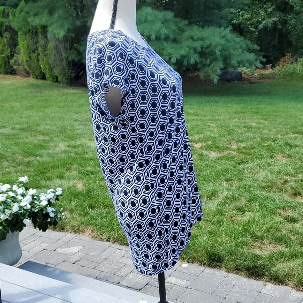 Michael Kors Geometric High Low Short Sleeve Top - Image 3