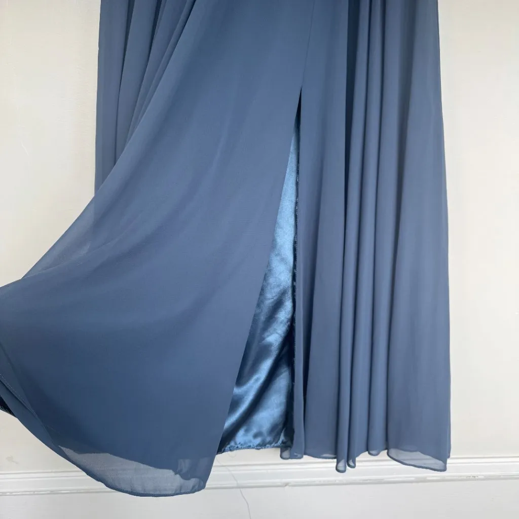 MoB Mother of the Groom Slate Blue Evening Dress MGNY Size 16 - Image 6