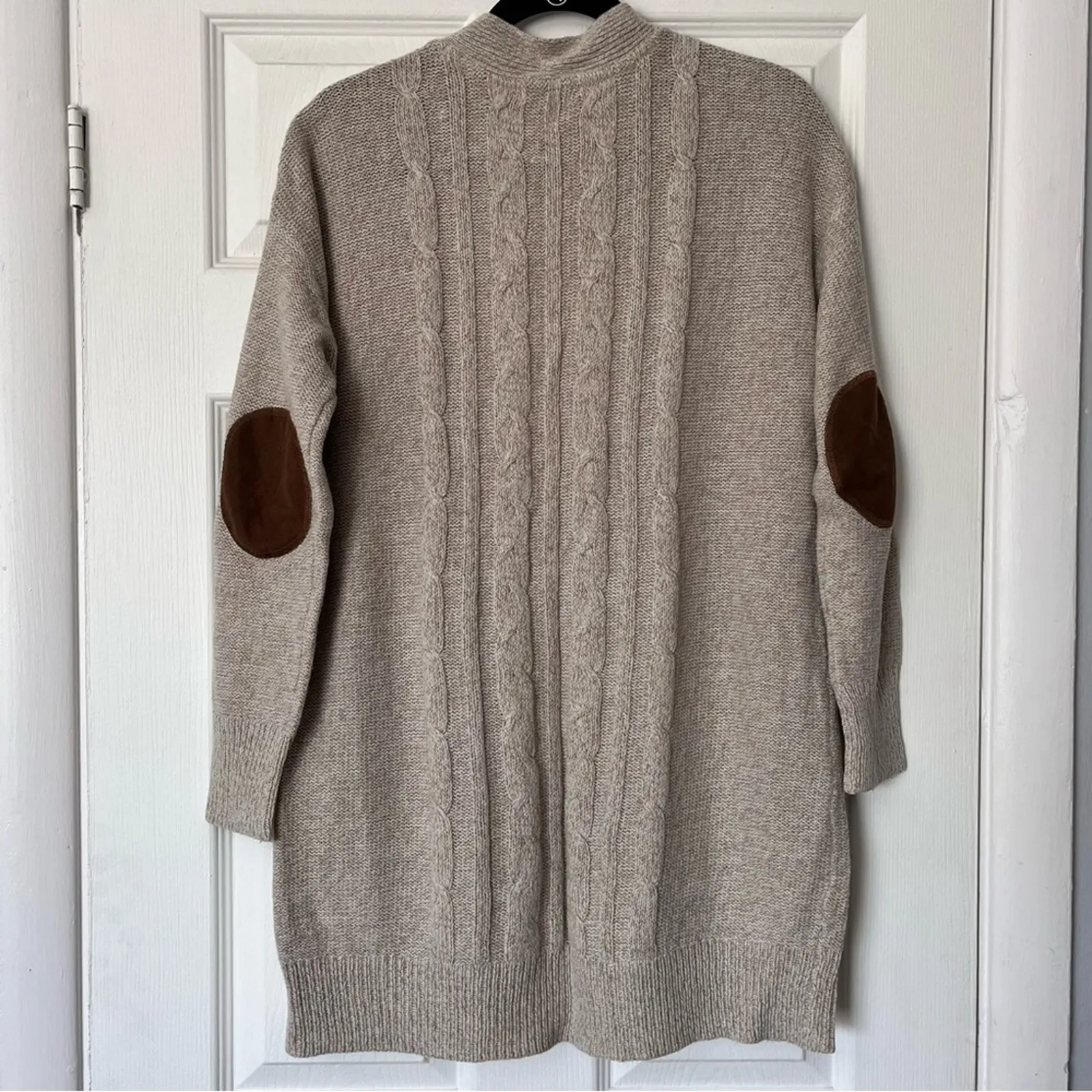 Harper Heritage Cable-Knit Open-Front Patch Pocket Cardigan - Size S - Image 2