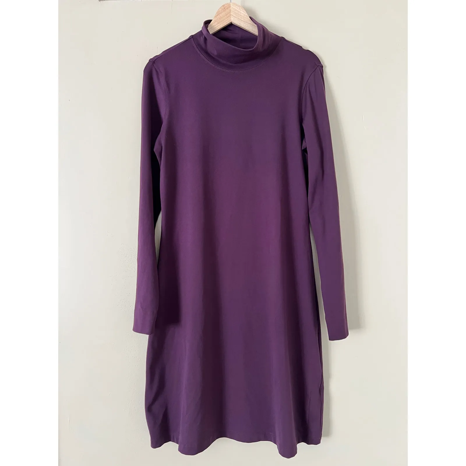 Title Nine Getaway Turtleneck Purple Dress Long Sleeve Stretchy Made in Canada M - Image 6