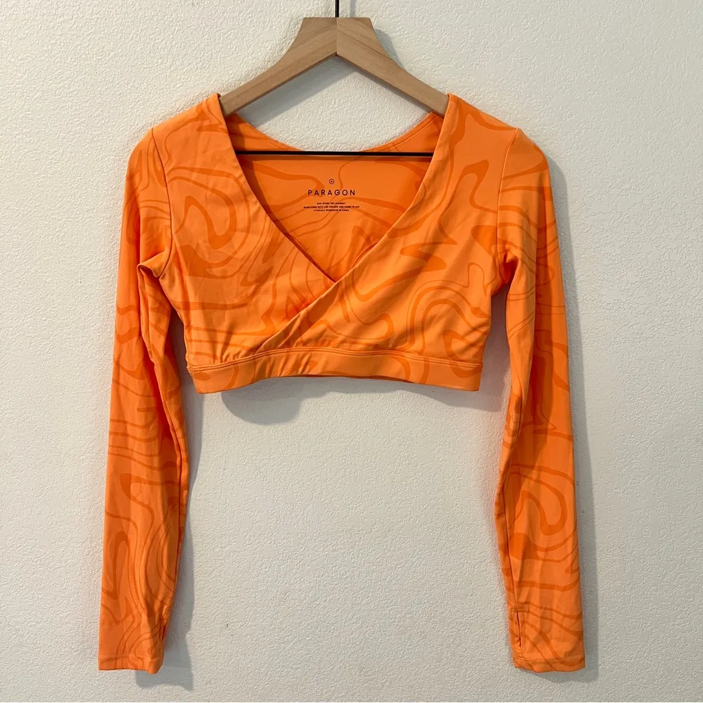 Paragon RecStretch DesB Infinite Long Sleeve Bra Orange Creamsicle‎ Crop Top M - Image 2