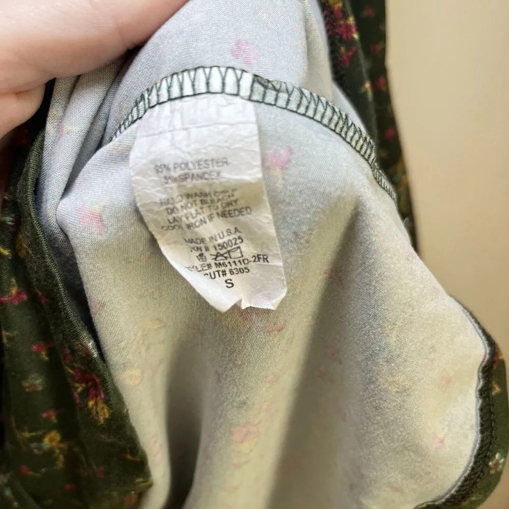 Emory Park Wrapped Mini‎ Dress Green Floral Y2K Boho Cottage Core Fairy Ethereal - Image 4