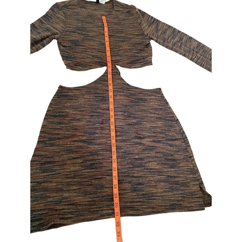 Divided Cutout Sweater Dress Heather Sexy Summer Everyday Casual - Image 8