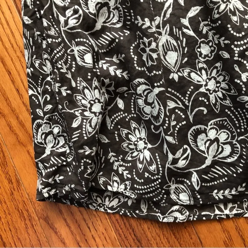 Olivaceous Floral Knee-Length Resort Wear Brown and White Dress Women’s Size M - Image 6