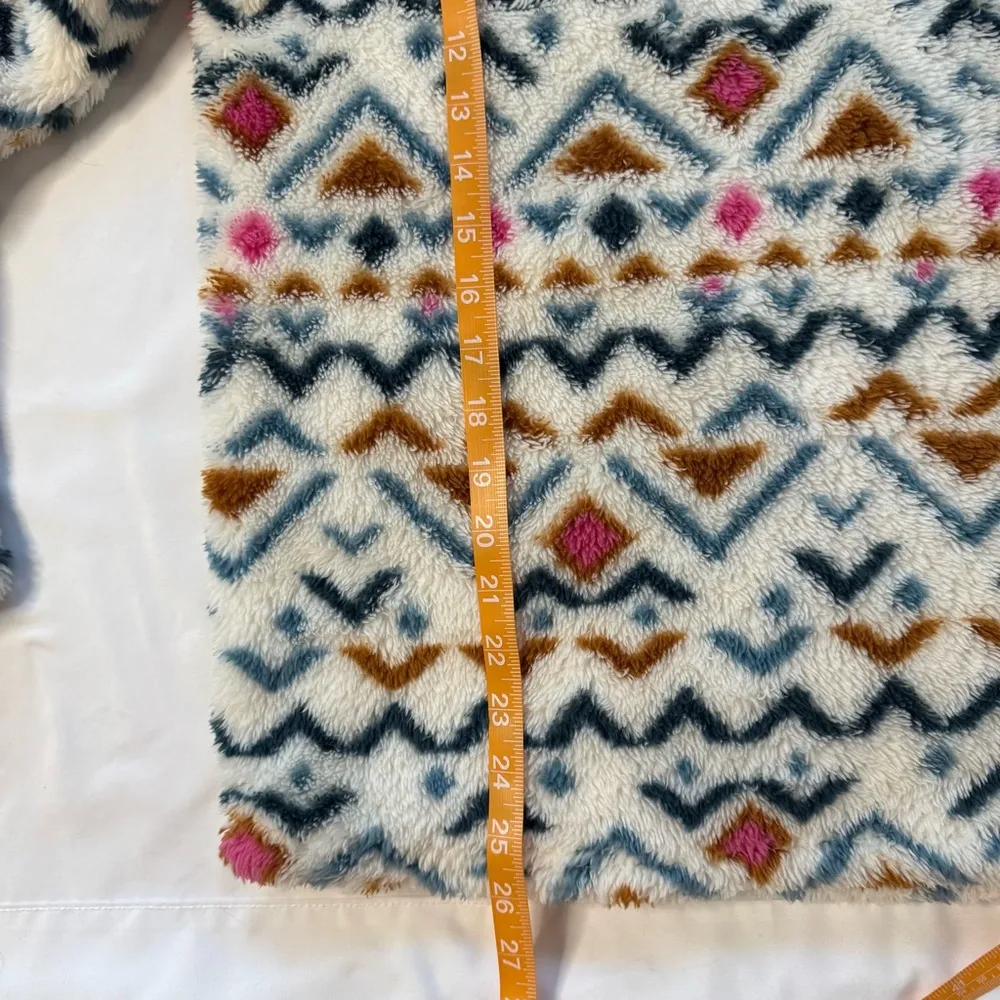 Eddie Bauer 1/4 Zip Quest Plush Fleece Pullover Jacket Size M Multicolor Aztec - Image 7